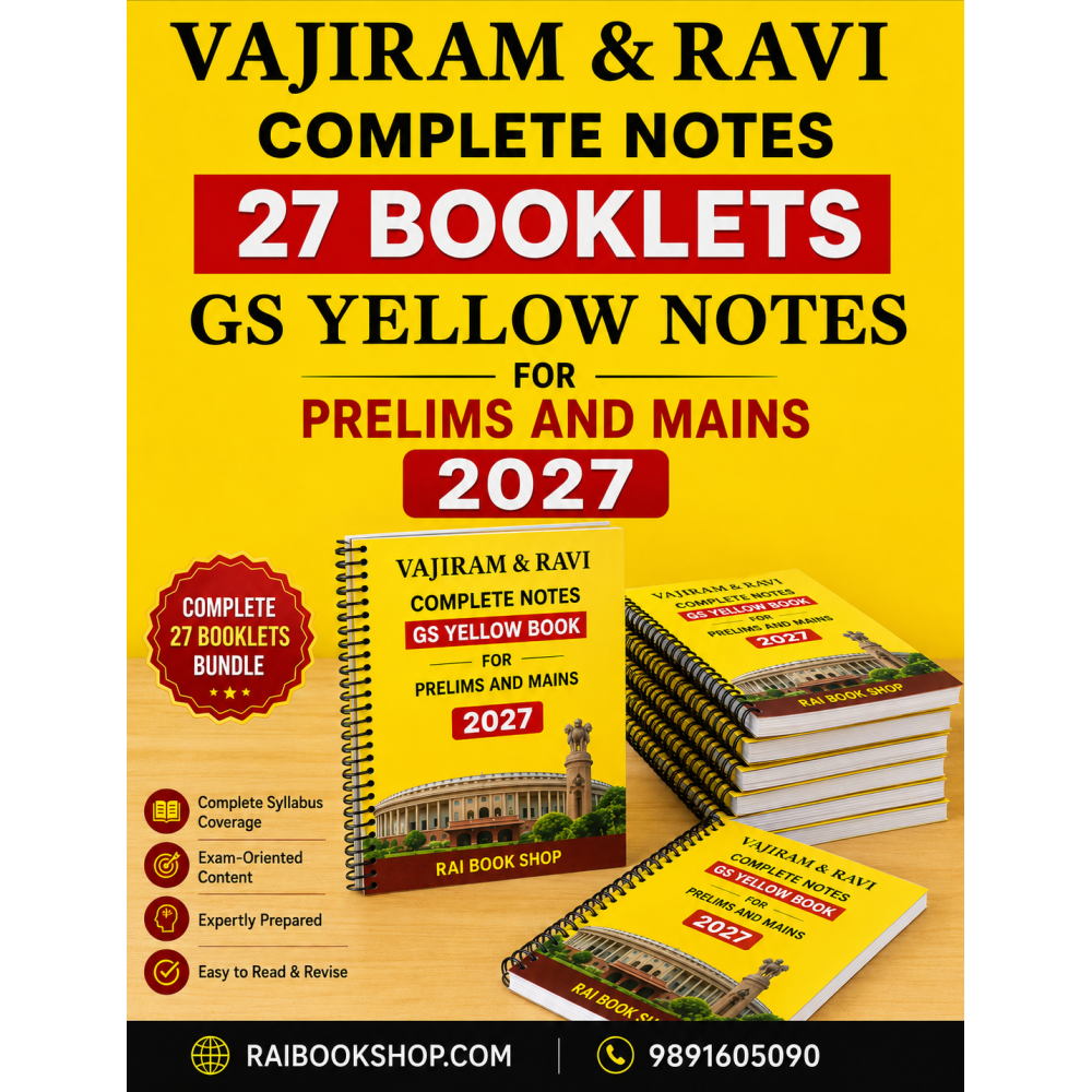 Vajiram and Ravi Notes UPSC CSE 2026-27  Yellow Books Complete GS Notes for CSE Prelims and Mains  | English Medium