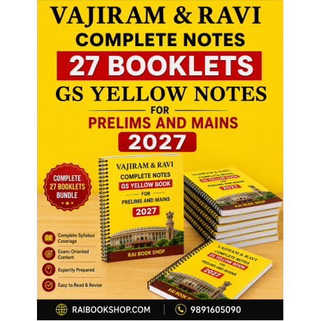 Vajiram and Ravi Notes UPSC CSE 2026-27  Yellow Books Complete GS Notes for CSE Prelims and Mains  | English Medium
