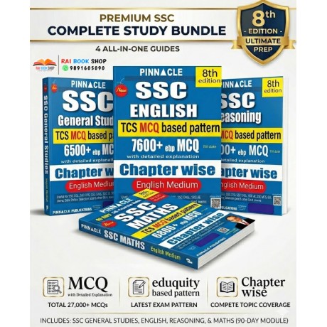 Pinnacle 8th Edition SSC PYQs Books 2026-27 | English Medium 