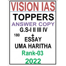 Topper Notes Uma Haritha Rank 3 2022|Answer Writing Copie English Medium GS Paper 1,2,3,4 + Essay 