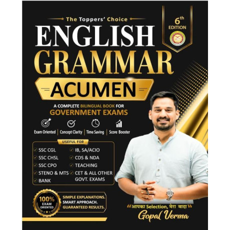 The English Acumen by Gopal Verma 2026-27 6th Edition | Revised and Fully Updated Gopal Verma English Book 2026-27 | Latest English Acumen 6th Edition ... Sir Useful for all Government Exams 2027