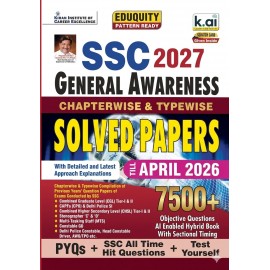 Kiran SSC General Awareness (English Medium) - Chapterwise & Typewise Solved Papers 7500+ Objective Questions - LATEST EDITION