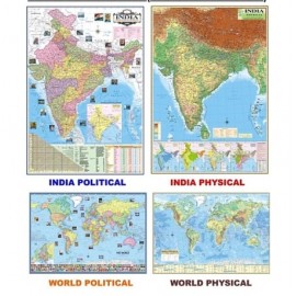 Maps for UPSC | Pack of 4 Maps | English Medium 