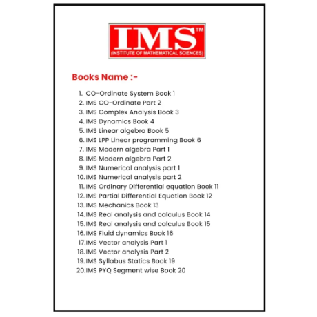 IMS Maths Optional Latest Printed Class Notes 2027-28 | English Medium | UPSC Mathematics Optional