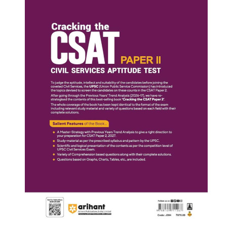 Cracking the CSAT Paper II 2027 | UPSC Civil Services Aptitude Test | Solved Papers (2026–2025) & 10 Crack Sets English