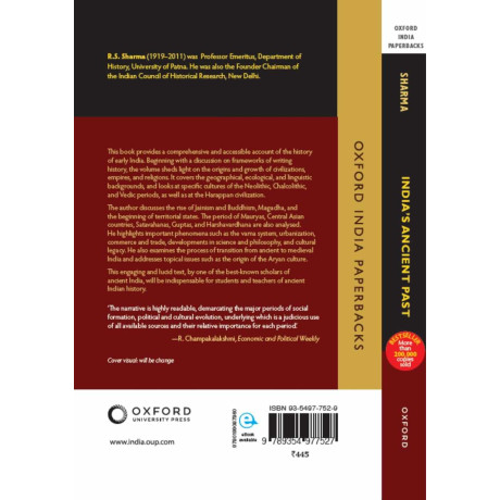 INDIA'S ANCIENT PAST R.S. Sharma Publisher Oxford University Press English