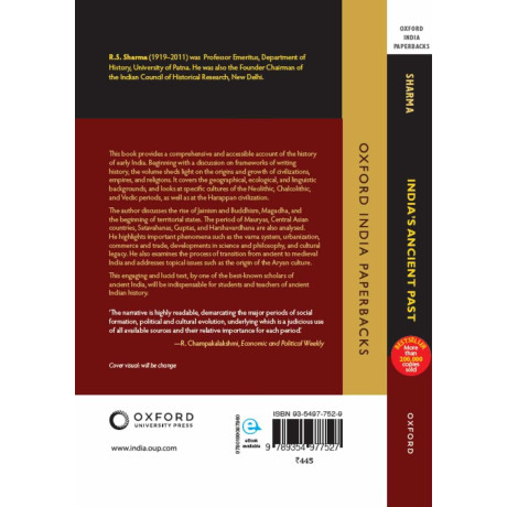 INDIA'S ANCIENT PAST By RS SHARMA