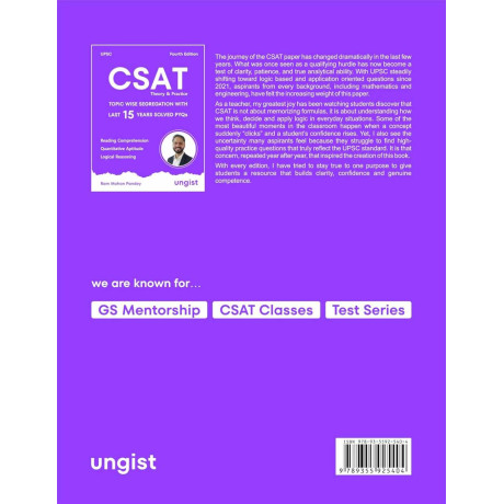 UPSC CSAT Theory & Practice Book, Fourth Edition, Solved PYQs with Topic wise Segregation