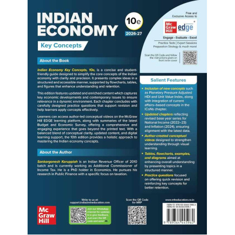 Indian Economy Key Concepts, 10e by IRS Sankarganesh Karuppiah for UPSC Civil Services 2026-27: Simplified Key Concepts with Flowcharts, Video Lectures & Practice Questions | Prelims & Mains Exams