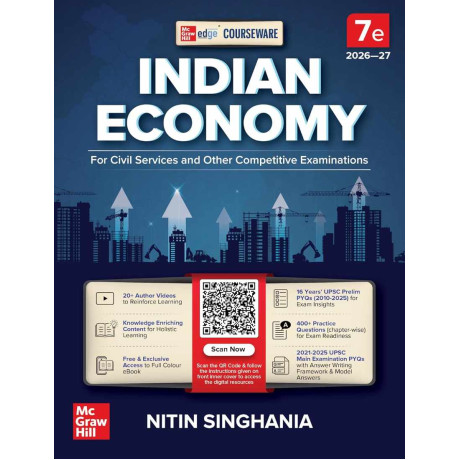 Indian Economy Courseware, 7e by IAS Nitin Singhania for UPSC 2026-27 | 16 Years' Prelims (2010-2025) & Mains PYQs (2021-2025) | 20+ Author Videos | 400+ Practice Questions | Full Colour eBook