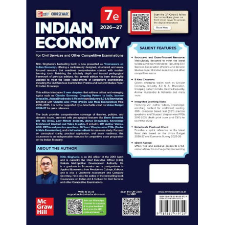 Indian Economy Courseware, 7e by IAS Nitin Singhania for UPSC 2026-27 | 16 Years' Prelims (2010-2025) & Mains PYQs (2021-2025) | 20+ Author Videos | 400+ Practice Questions | Full Colour eBook