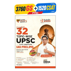 Disha 32 Topic-wise UPSC Civil Services IAS Prelims Previous Year Solved Papers 1 & 2 (1995 - 2026) 17th Edition English