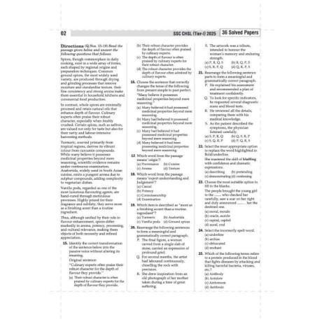 Arihant SSC CHSL (Tier 1) Exam 2026 | 36 Solved Papers English 