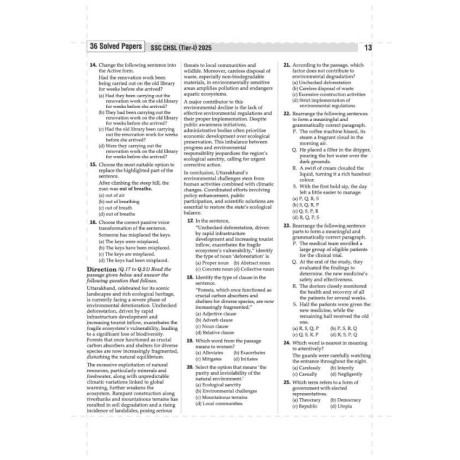 Arihant SSC CHSL (Tier 1) Exam 2026 | 36 Solved Papers English 