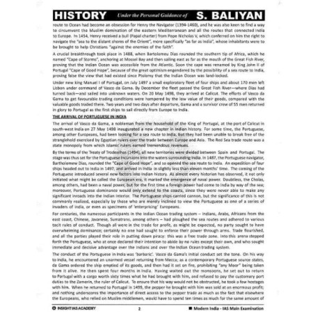History Optional Printed Notes Paper 1 & 2 s Baliyan Sir  | Insight IAS English