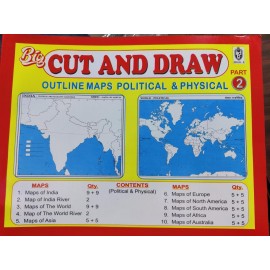 CUT AND DRAW BIG BOOK OF OUTLINE PRACTICE MAPS (100 ASSORTED MAPS) CONTAINS INDIA, WORLD AND CONTINENTS (English)